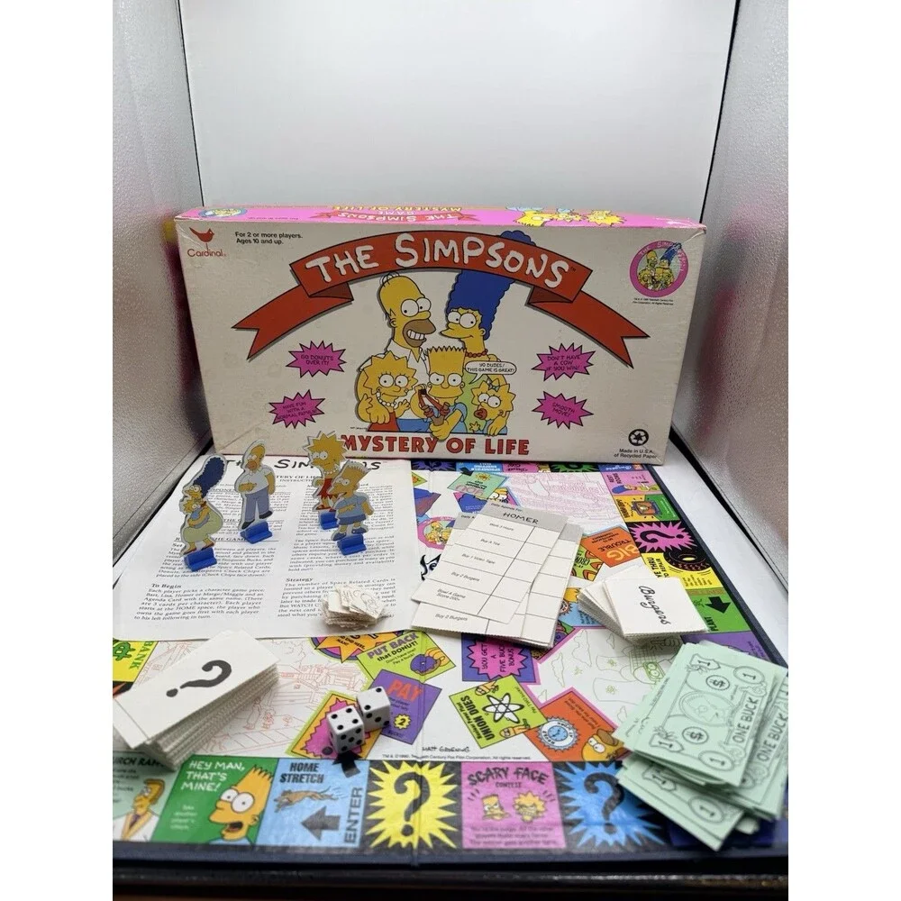 The Simpsons Mystery Of Life Board Game By Cardinal Vintage 1990 Complete